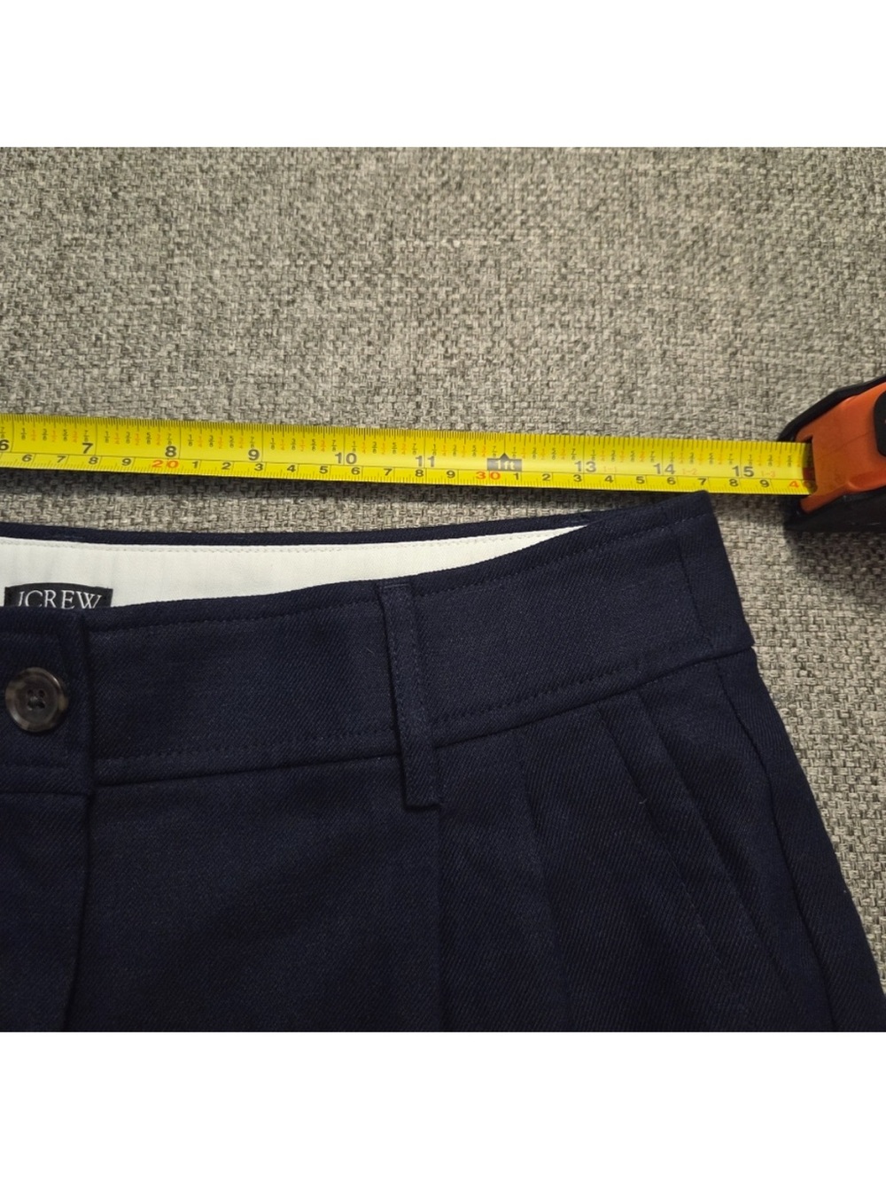 J. Crew Remi High Waist Shorts Stretch Lined Linen Blend In Navy. Size 4. EUC - Picture 9 of 12
